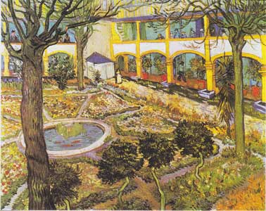 Le jardin de l'hôpital d'Arles de Vincent van Gogh tableau