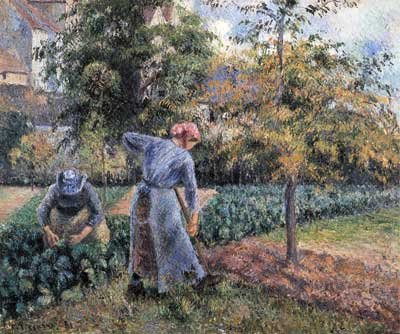 Dans le potager à Pontoise tableau