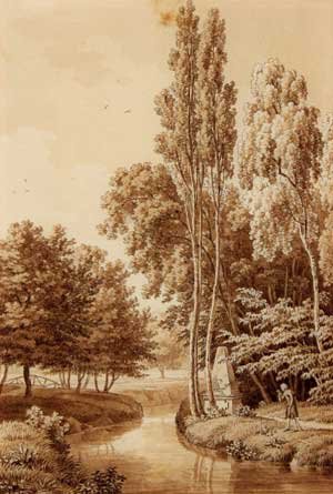 Rousseau à Ermenonville gravure